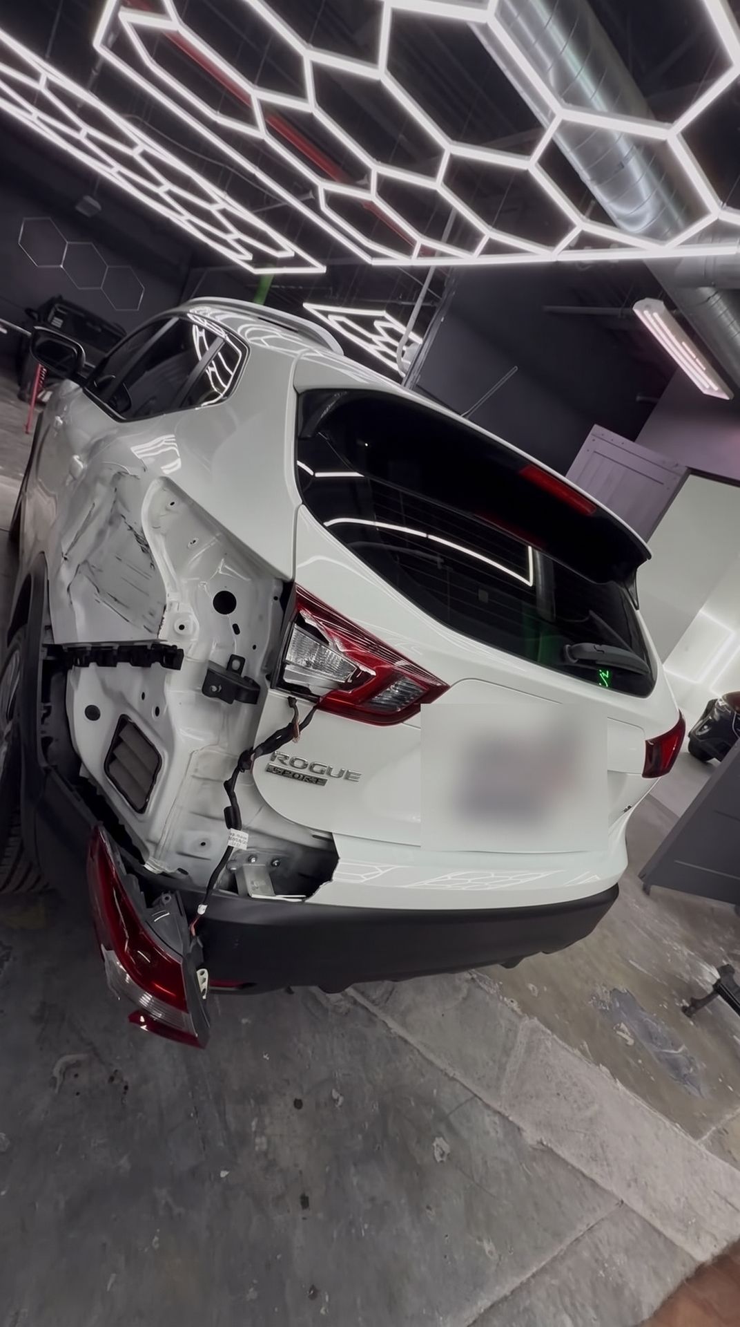 Nissan Rogue crushed rear quarter